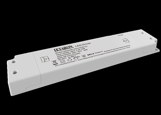 Banyo Dolabı Işık için Kısılabilir İnce Triyak LED Sürücü 24V 40W
