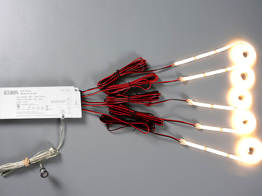 LETARON COB LED Çizgi Işık 24V LED Teyp Işık,480 pcs / M LED'ler, Süper Parlak Yüksek Lumen 3000K Sıcak Beyaz 3m, 3M Teyp ile Hafifletilebilir,30W UL Güç Tedarikçisi,Yatak Odası,Ev,Mutfak DIY için Düğme