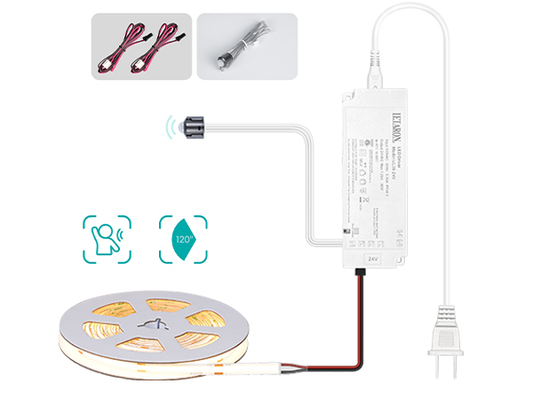 LETARON COB LED Şerit Işığı 24V LED Teyp Işık,480 pcs/M LED'ler, Süper Parlak Yüksek Lumen 3000K Sıcak Beyaz 3m, 3M Teyp ile Hafifletilebilir,30W UL Güç Tedarikçisi, Yatak Odası, Ev, Mutfak DIY için PIR SÖZLEYICİ