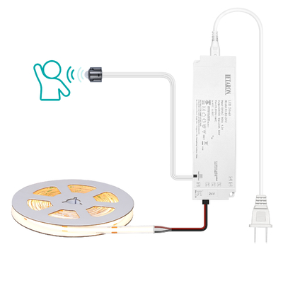 LETARON COB LED Çizgi Işık 24V LED Teyp Işık,480 pcs / M LED'ler, Süper Parlak Yüksek Lumen 3000K Sıcak Beyaz 5m, 5M Teyp ile Dimmable,60W UL Güç Tedarikçisi,Yatak Odası,Ev,Mutfak DIY için PIR SWITH